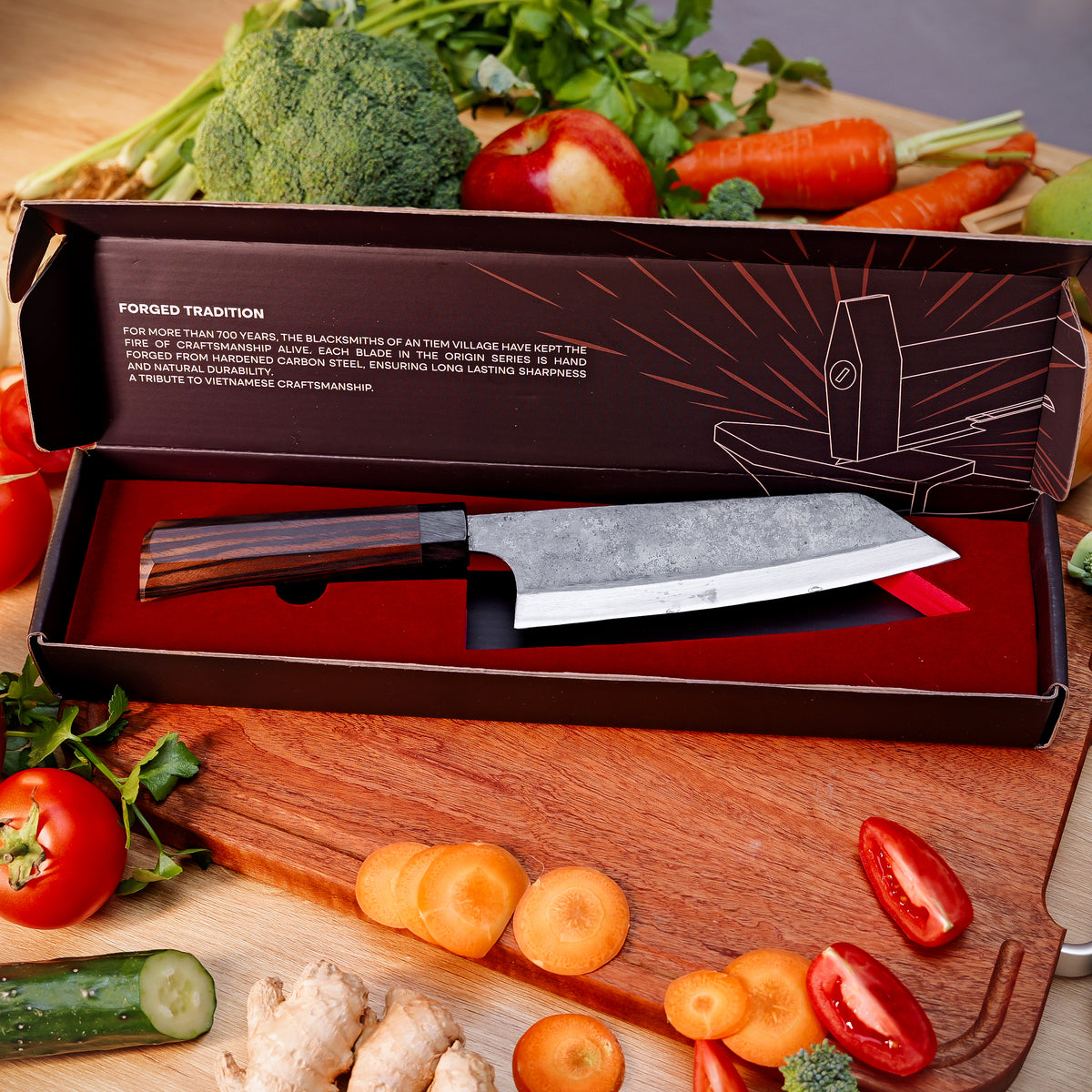 Bunka knife in its VietOrigin gift box